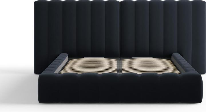 Actual product image Micadoni Velvet Storage Bed With Double Headboard, "Kelp", 230x250x100Made in Europe (160 x 200 cm)