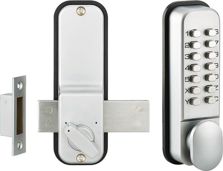 Thirard Verrou à combinaison mécanique en applique pour porte intérieure, 8 chiffres ou lettres, chromé mat