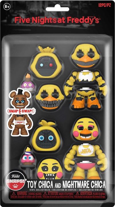 Actual product image Funko Five Nights at Freddy's figurines Snap Nightmare Chica & Toy Chica 9 cm