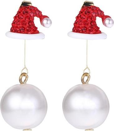 Image du produit Snazzy Santa Boucles d'oreilles Chapeau de Père Noël avec boules de Noël de