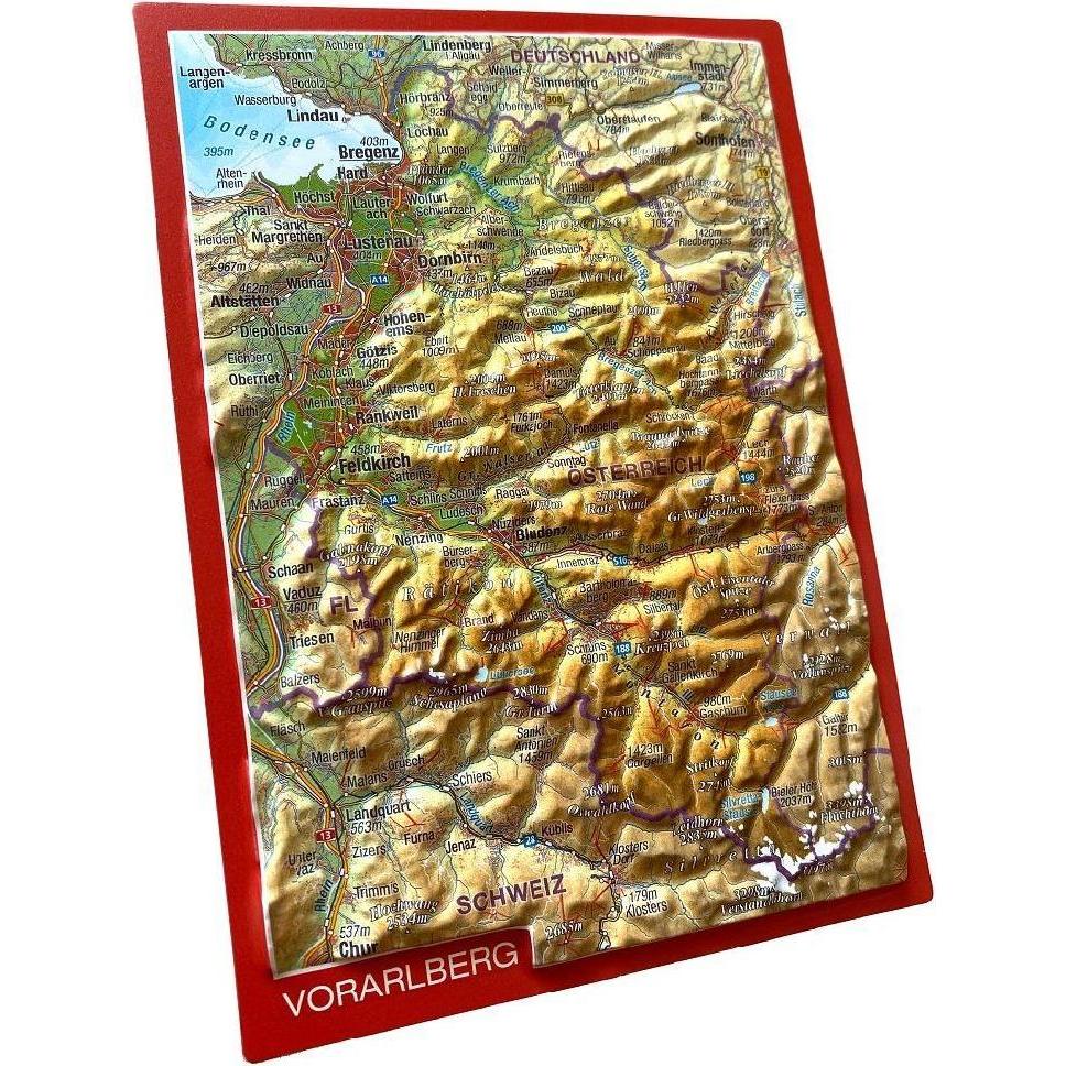 Thumbnail - Markgraf:Vorarlberg, Reliefpostkarte, Landkarte