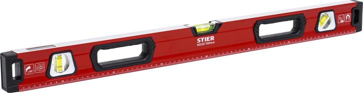 Produktbild Stier Premium Wasserwaage mit Magnet und drei Libellen 800 mm ±0,5 mm/m (80 cm)