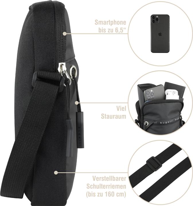 Image du produit Bugatti Blanc DeLight, petit sac à bandoulière, noir