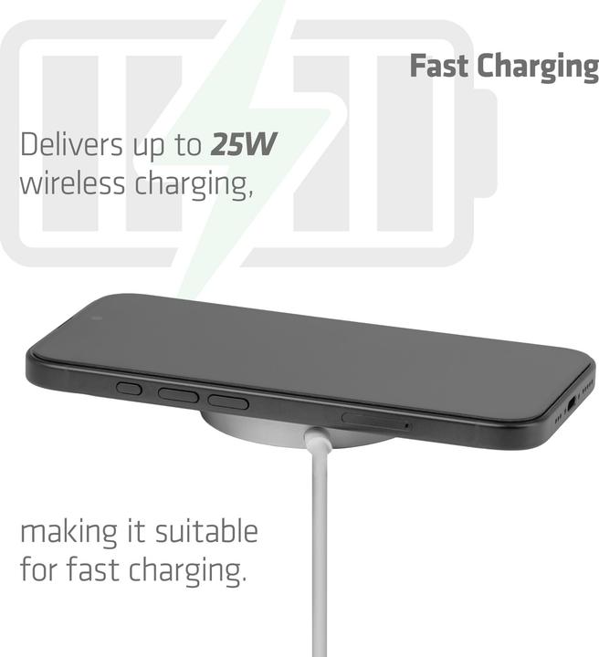 Produktbild Club 3D Club3D Ladegerät Qi2 USB Typ C 25W wireless weiss (25 W)