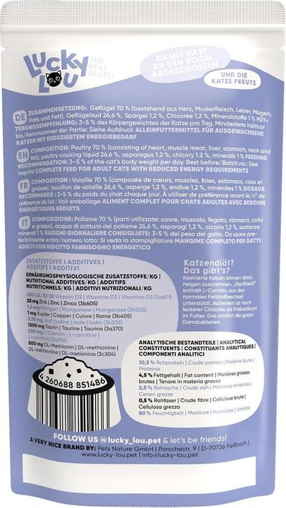 Image du produit Lucky Lou Nourriture humide pour chats (Adulte, 1 pcs, 134 g)