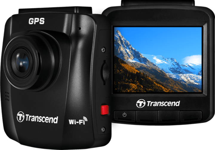 Actual product image Transcend DrivePro 250 incl. 32GB microSDHC TLC (Wi-Fi, Built-in display, Bluetooth, Rechargeable battery, GPS receiver, Full HD)