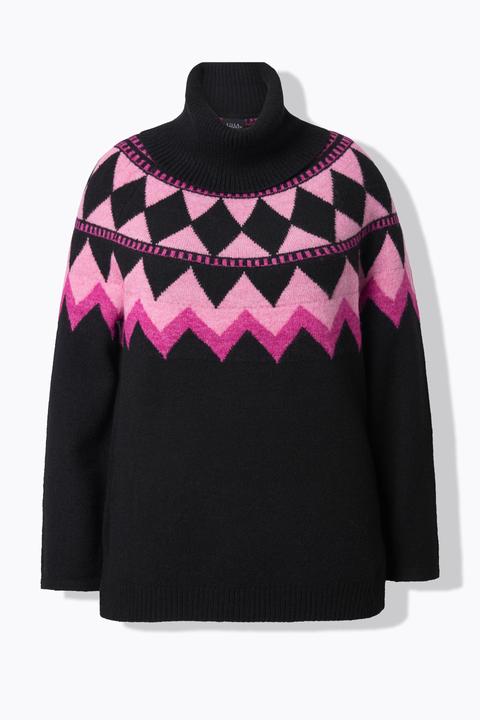 Produktbild Ulla Popken Pullover, Norwegermuster, Rollkragen, Langarm (62)