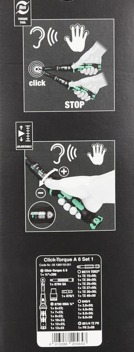 Image du produit Wera Click-Torque A 6 Set 1 (1/4", 2.50 Nm, 25 Nm)