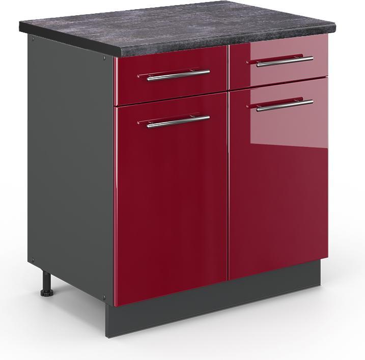 Bordeaux high gloss, Charcoal, Red