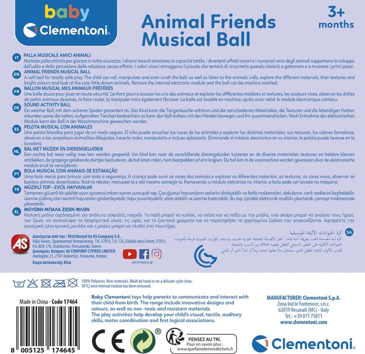 Actual product image Clementoni Animal Friends Music Ball