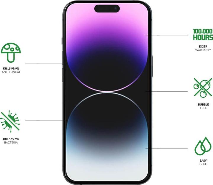 Actual product image Eiger Mountain Glass+ (1 pcs., Apple iPhone 14 Pro Max)