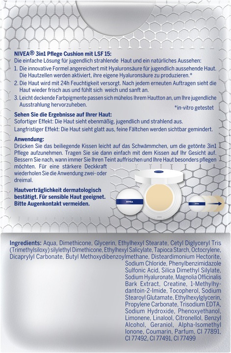 Immagine prodotto NIVEA Hyaluron Cellular Filler 3in1 Care Cushion Light (15 ml)