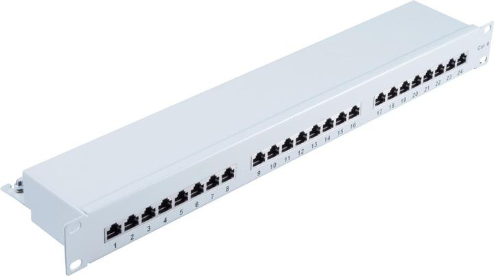 Image du produit S-Conn Panneau de brassage Cat.6 à monter en rack 48,3 cm (19") 24 ports gris clair