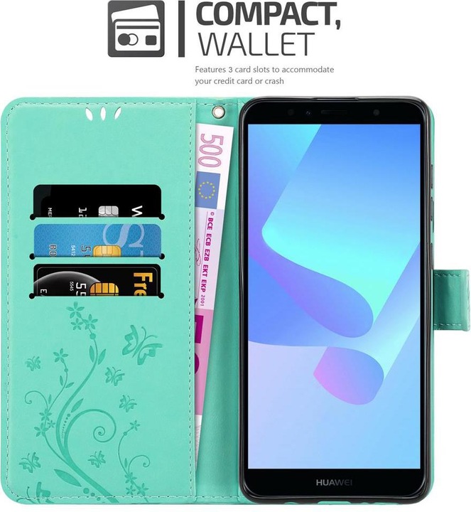 Actual product image Cadorabo Flower Book cover (Huawei Y6 Prime (2018), Huawei Honor 7a)
