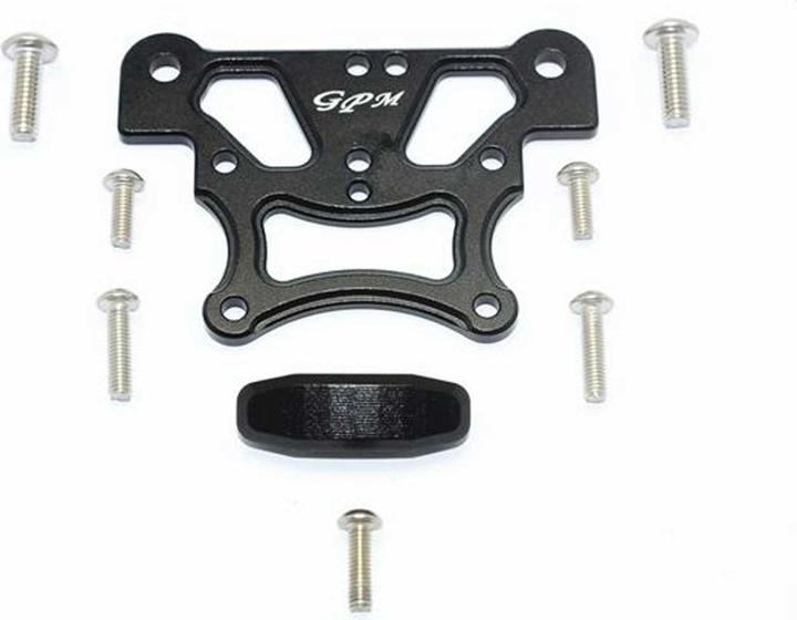 Produktbild GPM aluminium chassisplatte oben vorn schwarz arrma kraton, talion, typhon, senton, outcast, notor. 6s