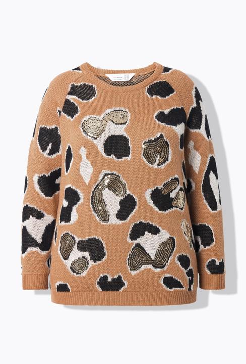 Produktbild Miamoda Pullover, Pailletten Leomuster, Raglan-Langarm (54)