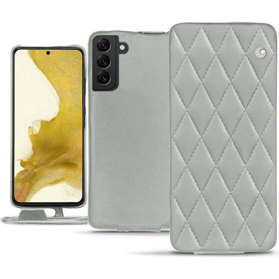 Noreve Lederschutzhülle vertikal (Samsung Galaxy S22), Smartphone Hülle, Grau