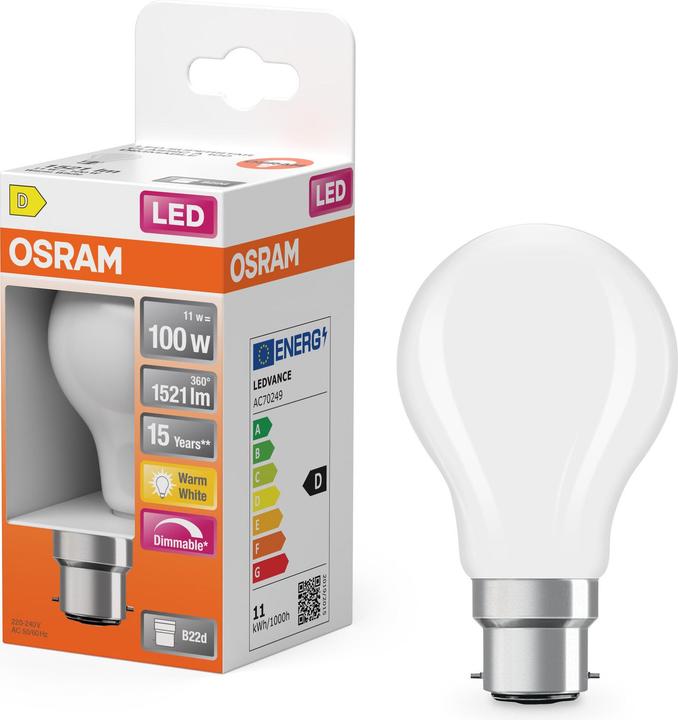 Produktbild Osram Led Retrofit Classic A (B22d, 12 W, 1521 lm, 1 x, D)