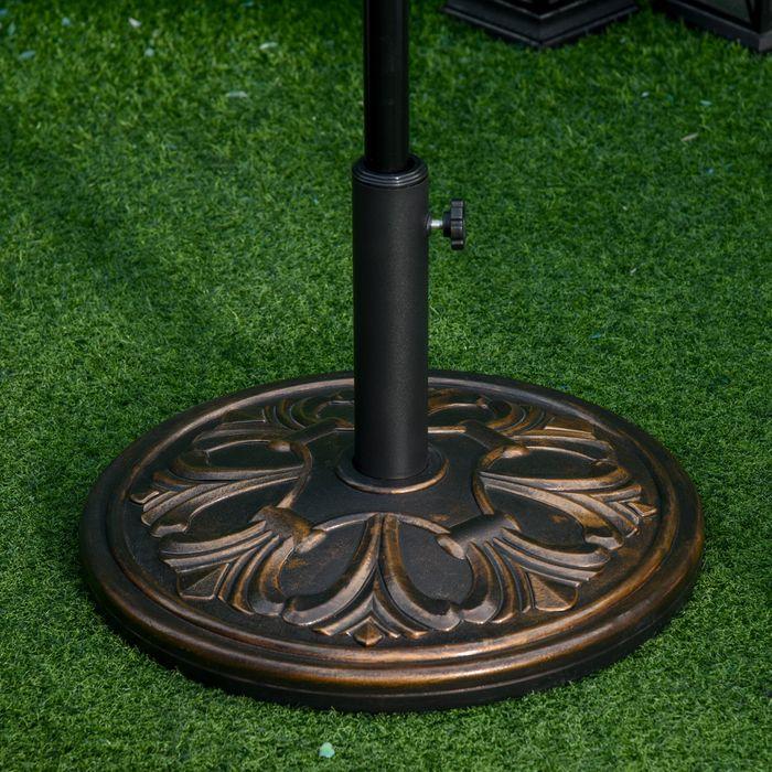 Image du produit Swisshandel24 Pied de parasol 13 kg Ø35/Ø38/Ø48mm plastique + ciment bronze antique Ø48 x 34 cm