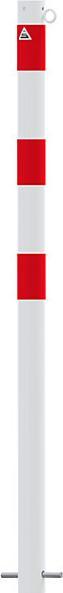 Energy Label kaiserkraft Barrier post, Ø 60 mm, white / red
