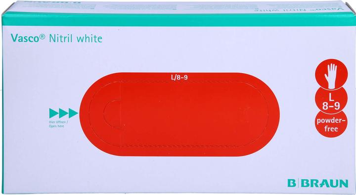 Actual product image B.Braun Vasco Nitrile White Uh L (L)