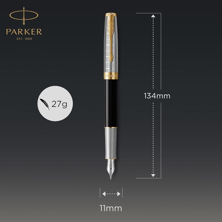 Produktbild Parker Füller Sonnet Premium Metal & G.C. 18K sw F (Black, Gold, Metallic, 1x)