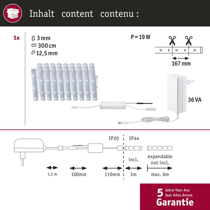 Image du produit Paulmann MaxLED 250 Stripe Set (RGBW, 300 cm, Intérieur)