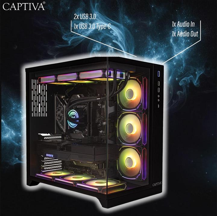 Produktbild Captiva PC Highend Gaming I93-179 (Ultra 7 265KF/RTX5070 Ti 16GB GDDR7/SSD 2TB/32GB/WLAN/Windows 11 Home 64 (Intel Core Ultra 7 265KF, 40 GB, 250 GB, GeForce RTX 5070 Ti)