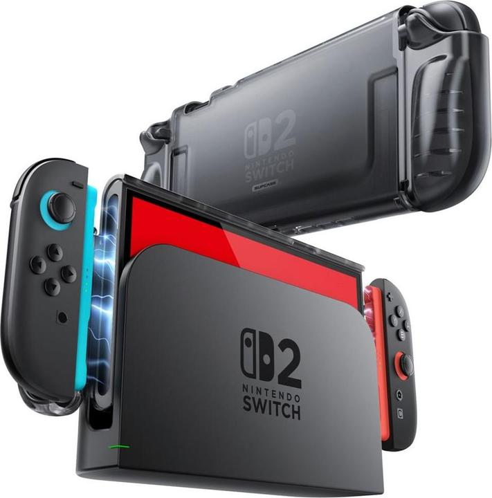 Supcase Crystal Case für Nintendo Switch 2 - Transparent Schwarz (Switch 2)