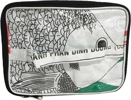 Image du produit Bekos Upcycling - Trousse de toilette rectangulaire en sacs d'aliments pour poissons recyclés blancs