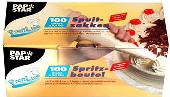 Papstar Poches à douille LDPE, transparentes, 0,4 l, paquet de 100 (Poche à douille, 400 ml)