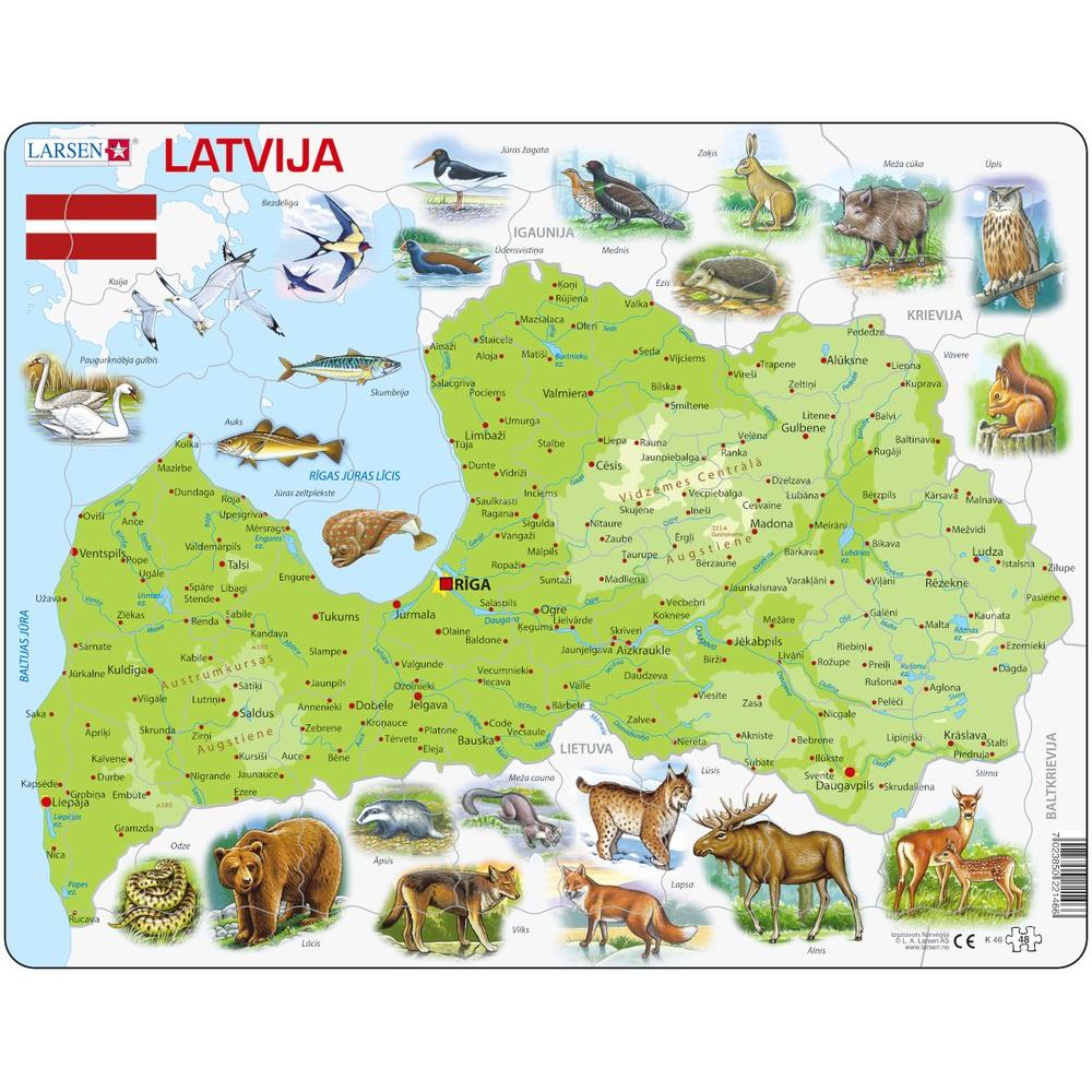 Larsen Puzzle - Lettland (physisch) (48 Teile)