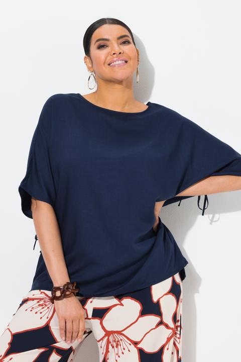 Immagine prodotto Ulla Popken Blusa a tunica dal taglio oversize con scollo a barca e mezze maniche (46, 48)