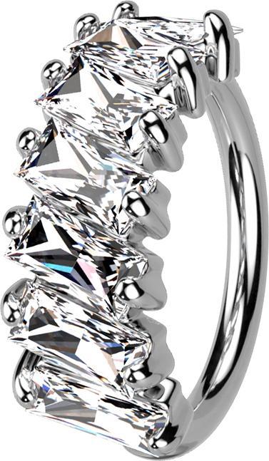 Immagine prodotto Star Piercing Anello Micro Piercing argento Principessa Cristalli diagonali (Ottone)