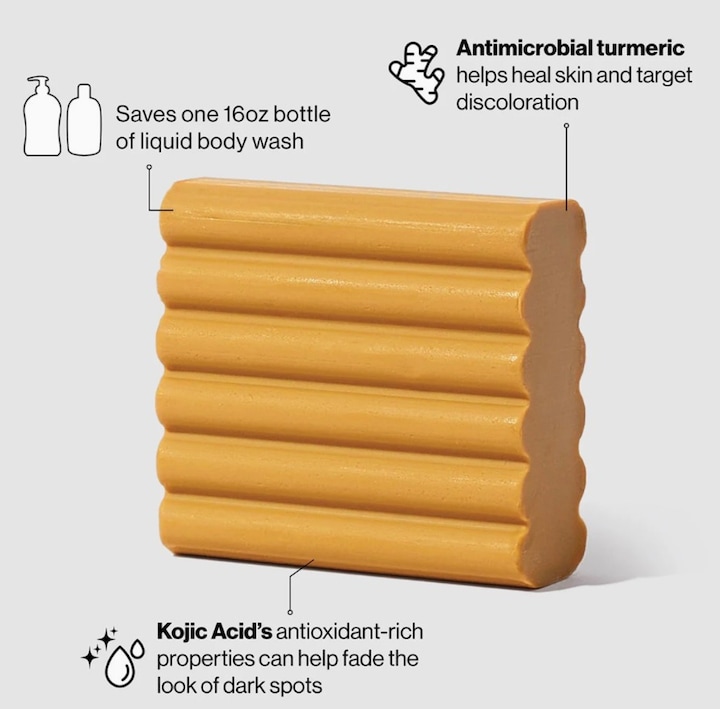 Actual product image Kitsch Kojic acid face and body bar with turmeric