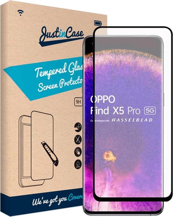 Just in Case Protezione dello schermo in vetro temperato da bordo a bordo Oppo Find X5 Pro (1 Pezzo/i, Oppo Find X5 Pro)