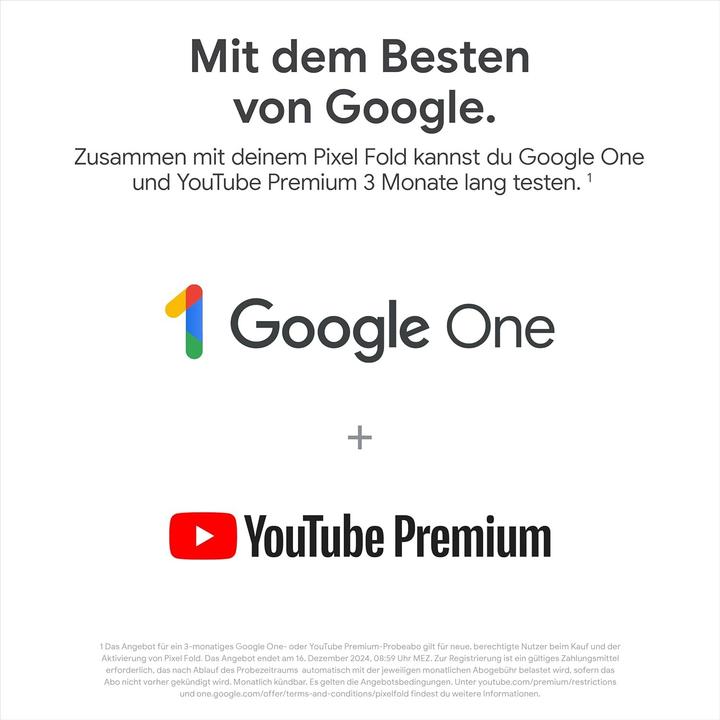 Actual product image Google Pixel Fold 256 GB 5G Porcelain EU (256 GB, Beige, Porcelain white, 7.60", Dual SIM, 5G)