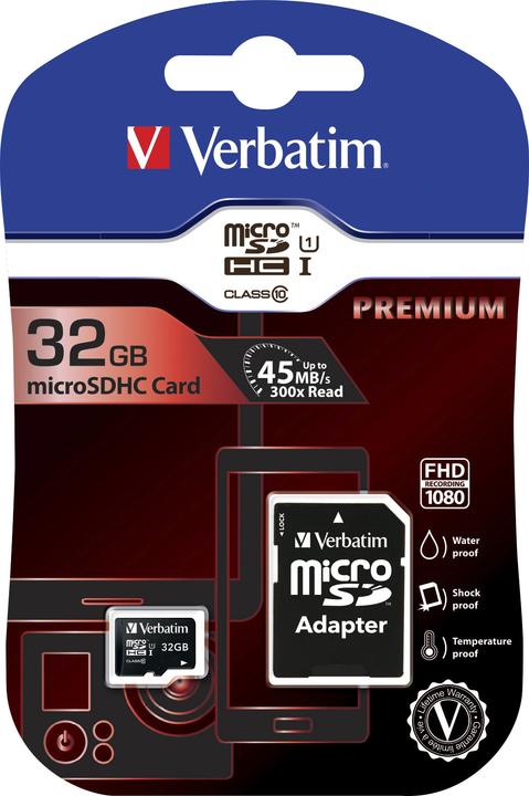 Produktbild Verbatim Micro SDHC Card Class 10 (32 GB, microSDHC, U1, UHS-I)