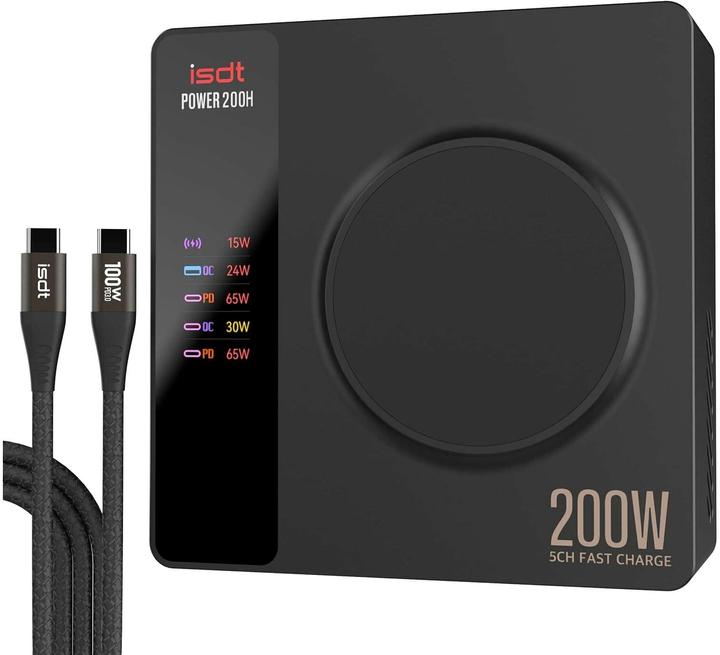 Image du produit Isdt Chargeur Power 200 H USB-C PD3.0 100W (100 W, 4 ports)