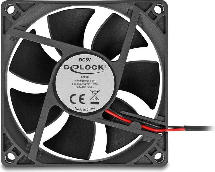 Produktbild Delock Axiallüfter 5 V DC, 80 x 80 x 25 mm schwarz (80 mm, 1x)