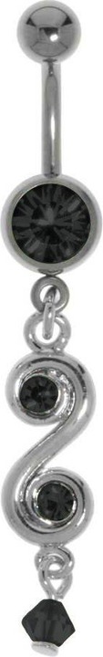 Actual product image Bijouteria Bellypiercing (Crystal, Brass rhodium plated, Titanium)