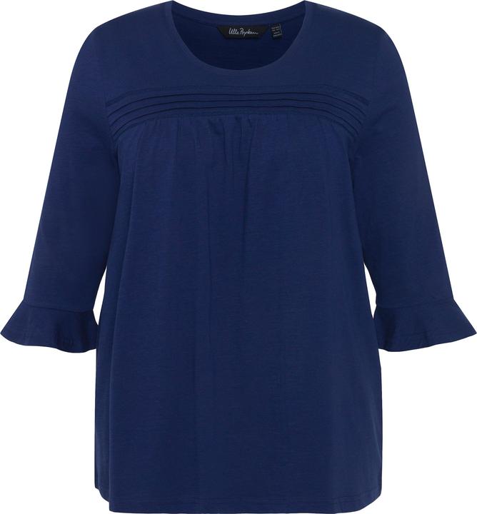 Immagine prodotto Ulla Popken Maglia con righe decorative, scollo a girocollo e maniche a 3/4 con volant (46, 48)