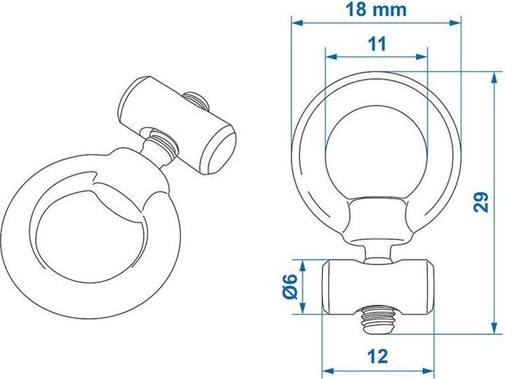 Actual product image ProPlus End stopper for keder rail 6 - 8 mm stainless steel