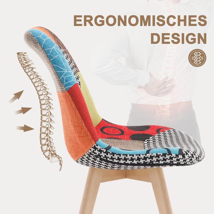 Produktbild Woltu Esszimmerstühle im Patchwork-Design (8er Set)