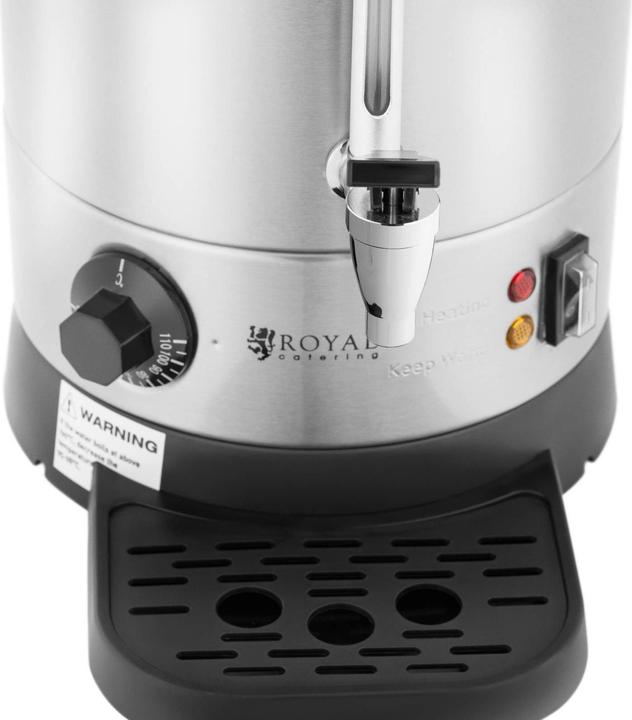 Actual product image Royal Catering Kettle - 6.1 L - 1500 W - drip tray - silver