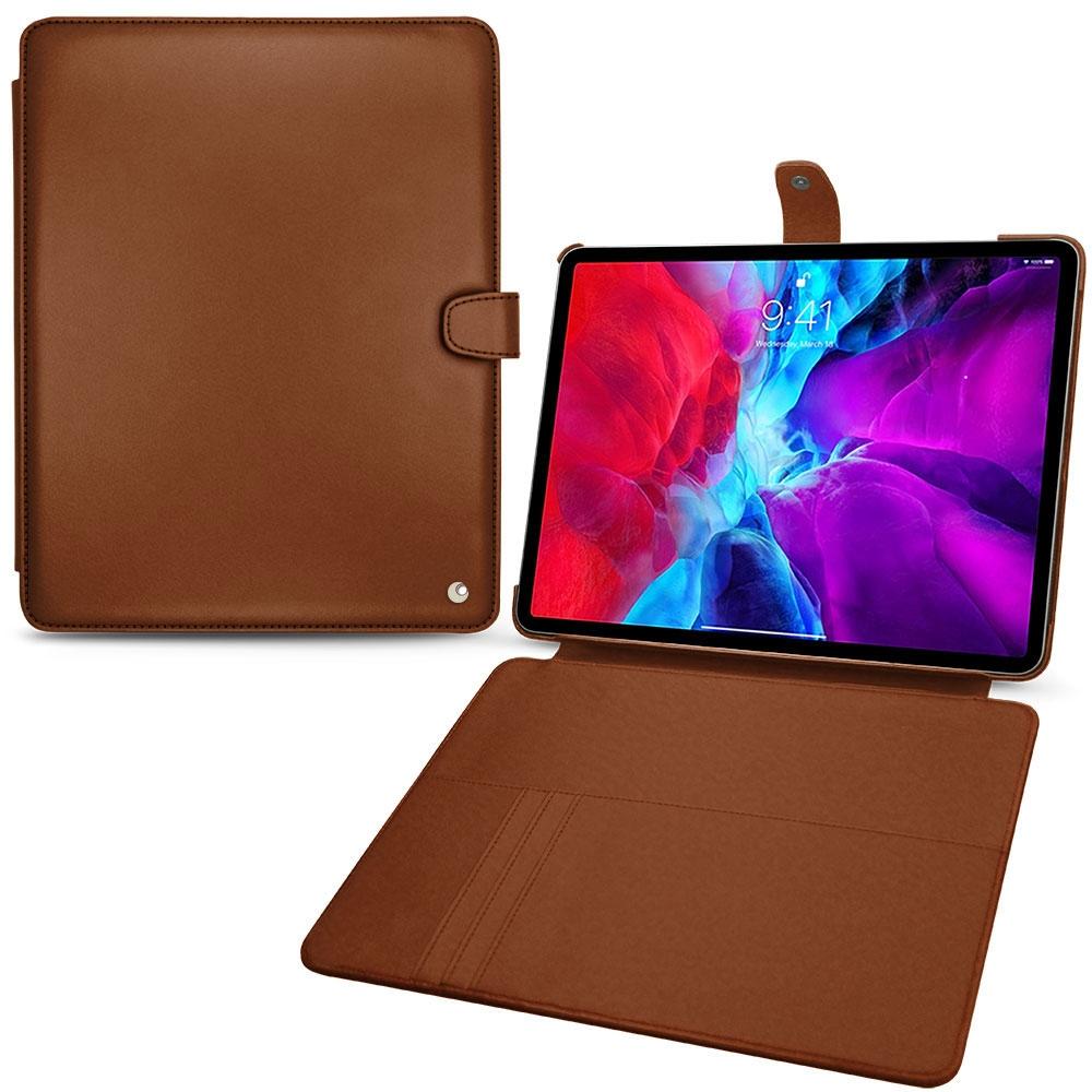 Noreve Lederschutzhülle Wallet (iPad Pro 12.9 2020 (4. Gen)), Tablet Hülle, Braun