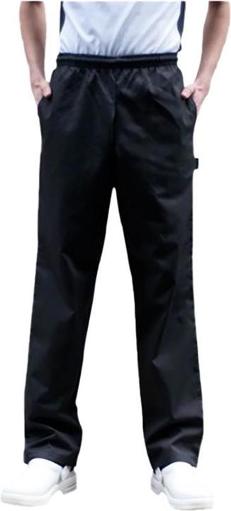 Actual product image Dennys Cooking Pants Black Elastic Waistband (XXL)