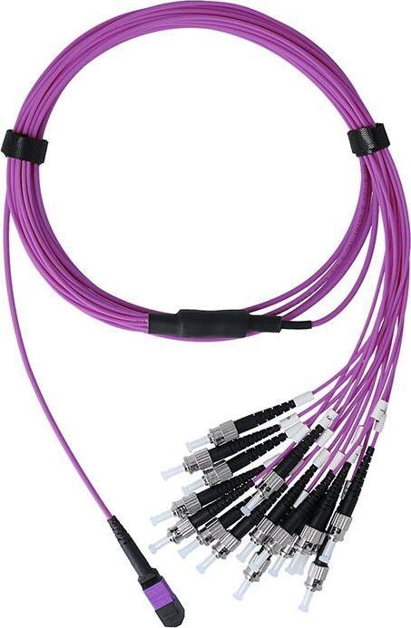 Actual product image BlueOptics Fibre optic MTP/8xST duplex breakout cable OM4 30 metres (30 m)