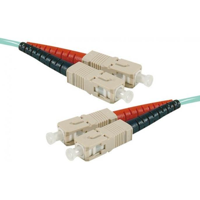 Exertis Connect LWL Patchkabel Eco, 50/125 µm, OM3-Faser, SC Duplex Stecker/Stecker, aqua, 2,0 m UPC UPC-Schliff (2 m), ...