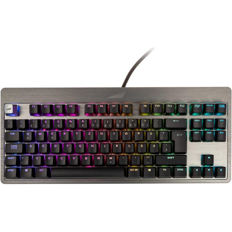 Mountain Everest Core TKL Tastatur - MX Silent Red, ISO, DE-Layout (DE, Kabelgebunden), Tastatur, Schwarz